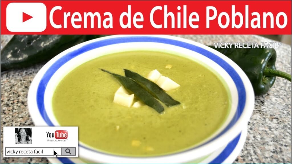 Salsa de chile poblano con crema de plátano