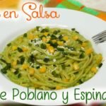 Salsa de chile poblano con espinaca